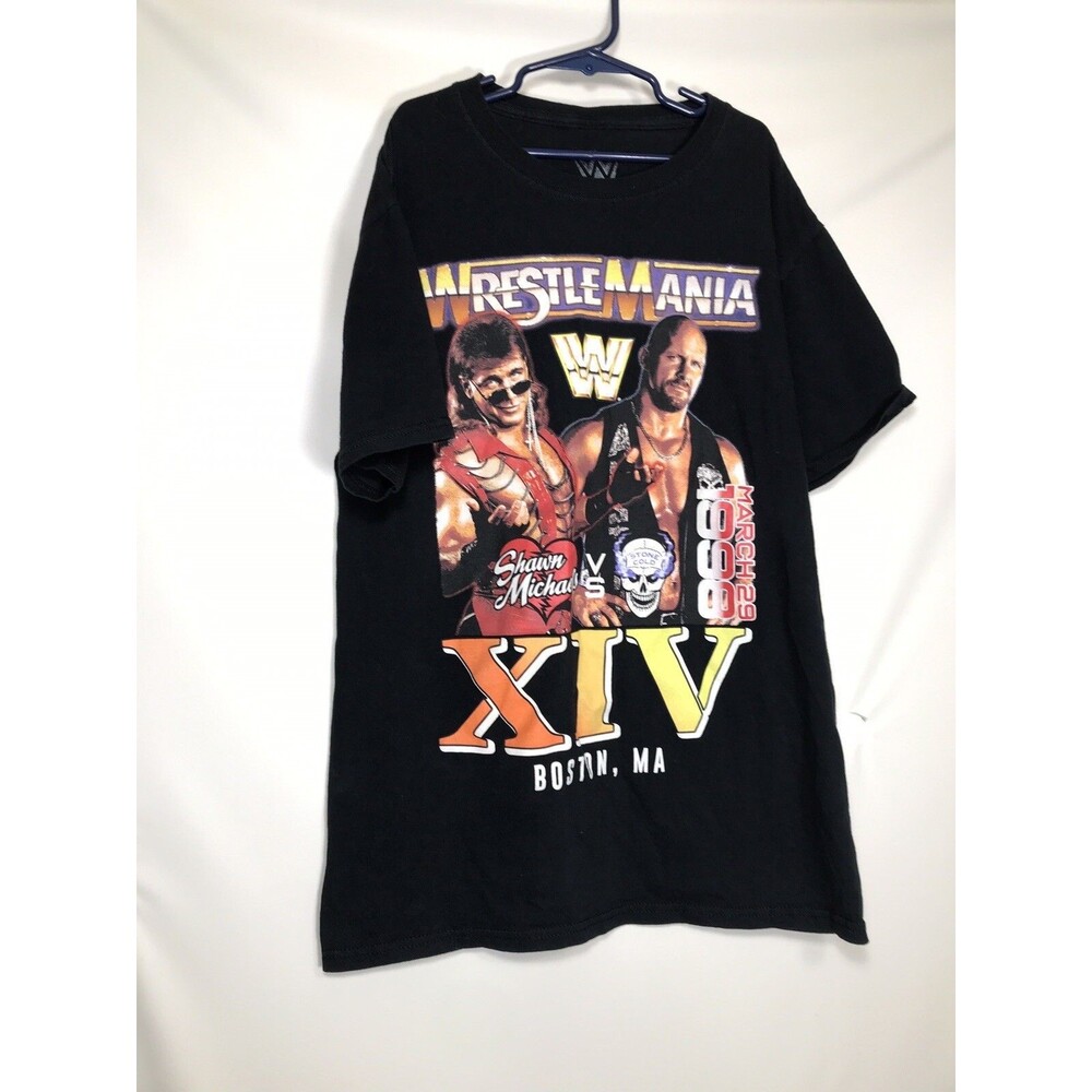 WWE WWF T-Shirt Small WrestleMania XIV Stone Cold Shawn Michaels 1998